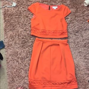 Two piece salmon colored set